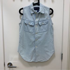 Ralph Lauren, sleeveless denim blouse, size 4